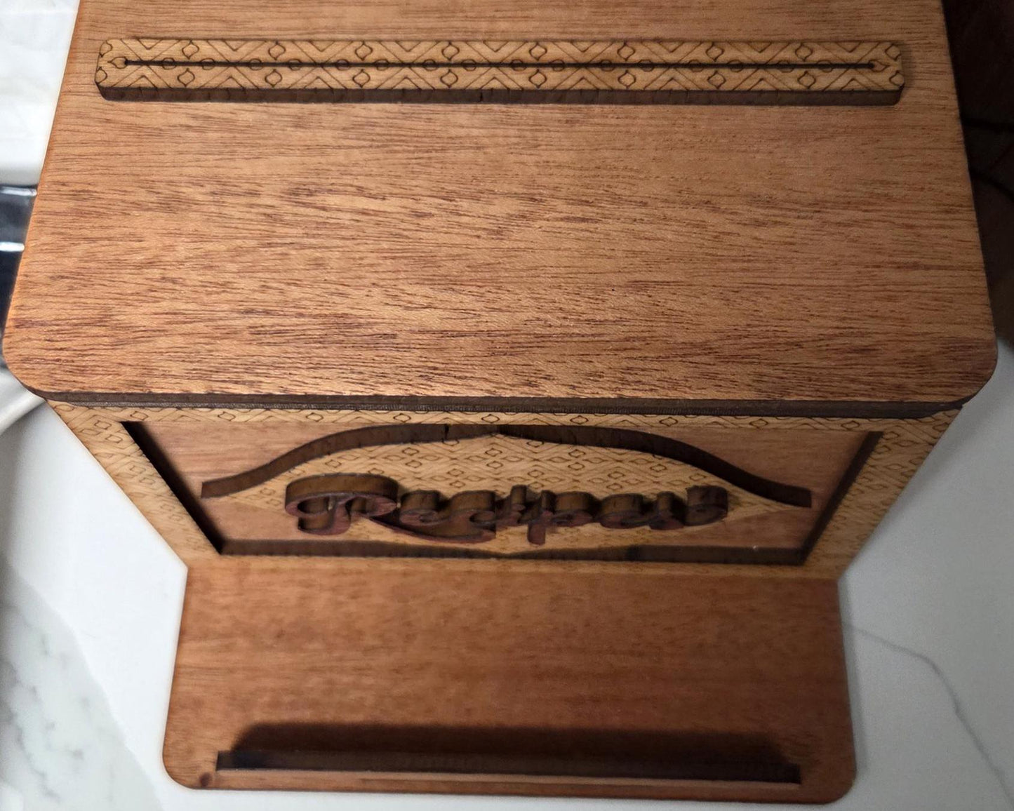 Handmade Wooden Recipe Box with Dividers