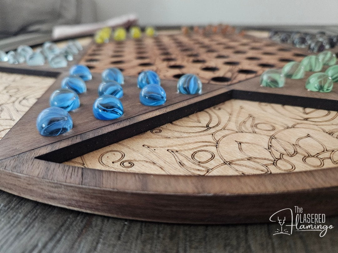Wood Chinese Checkers Game