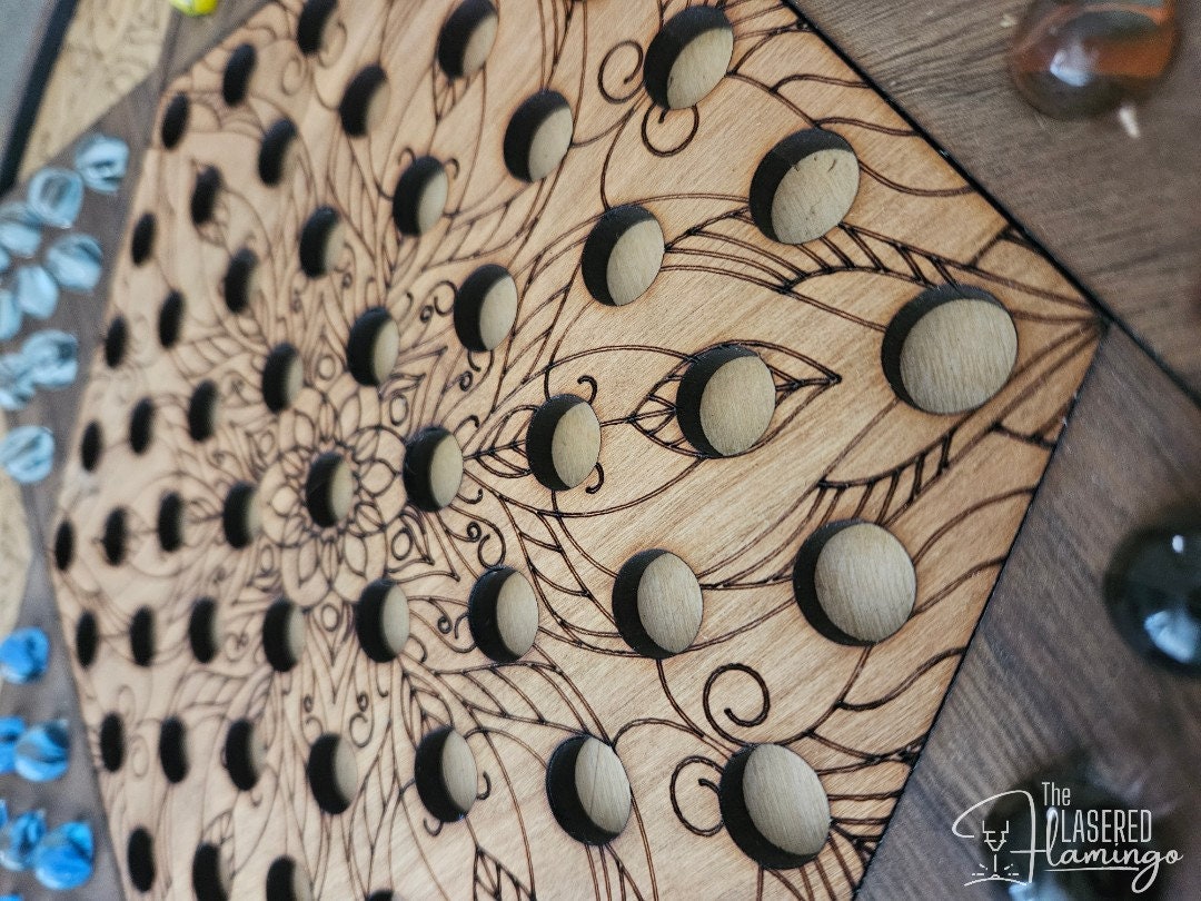 Wood Chinese Checkers Game