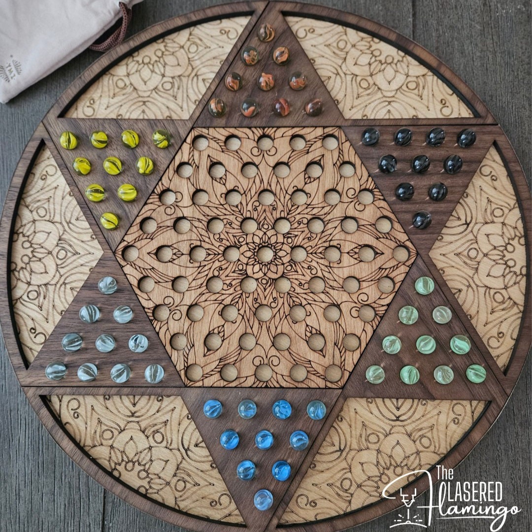 Wood Chinese Checkers Game