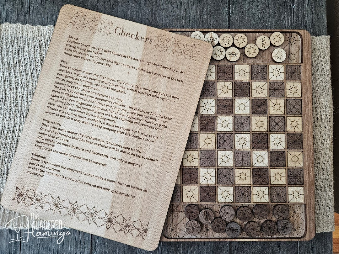 Handmade Heirloom Wood Checkers Board