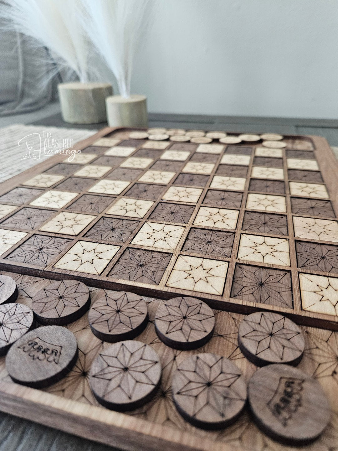Handmade Heirloom Wood Checkers Board