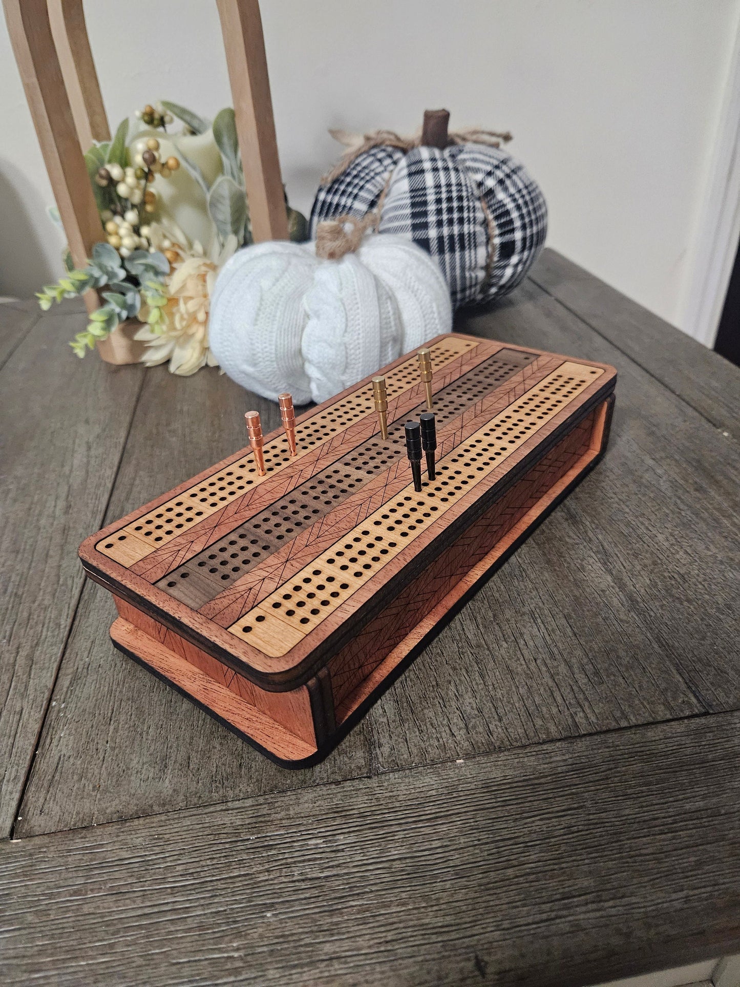 Cribbage Board Game with Storage