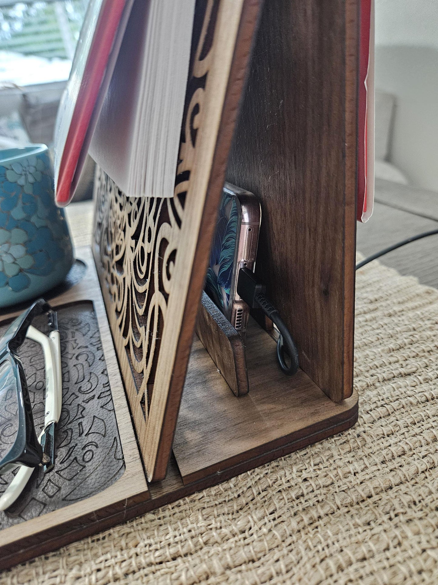 Walnut Wooden Book Valet