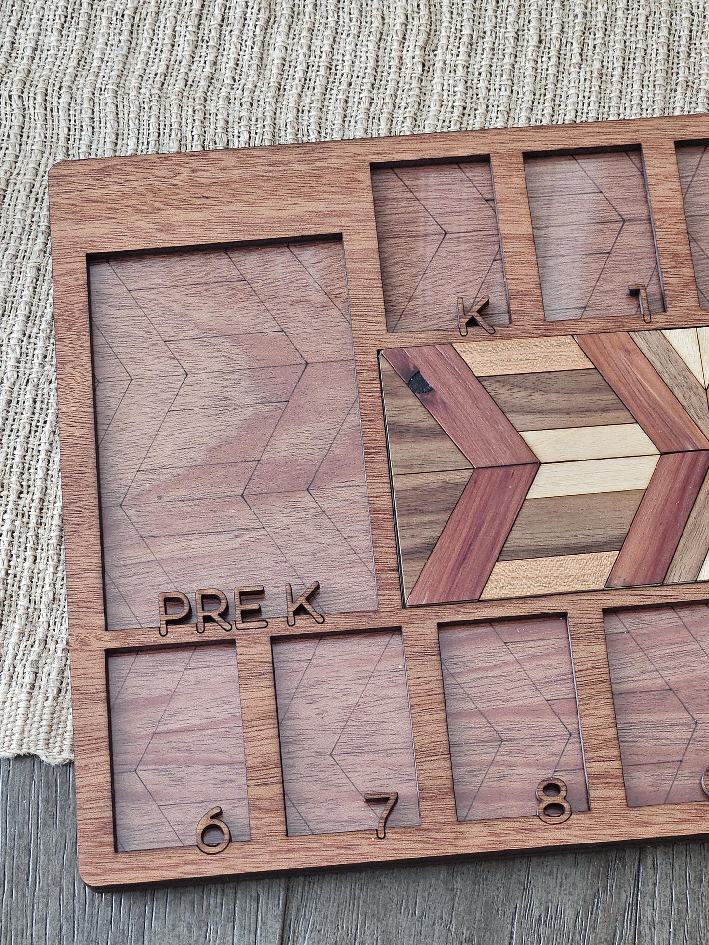 School Years Wood Picture Frame with Quilt Detail