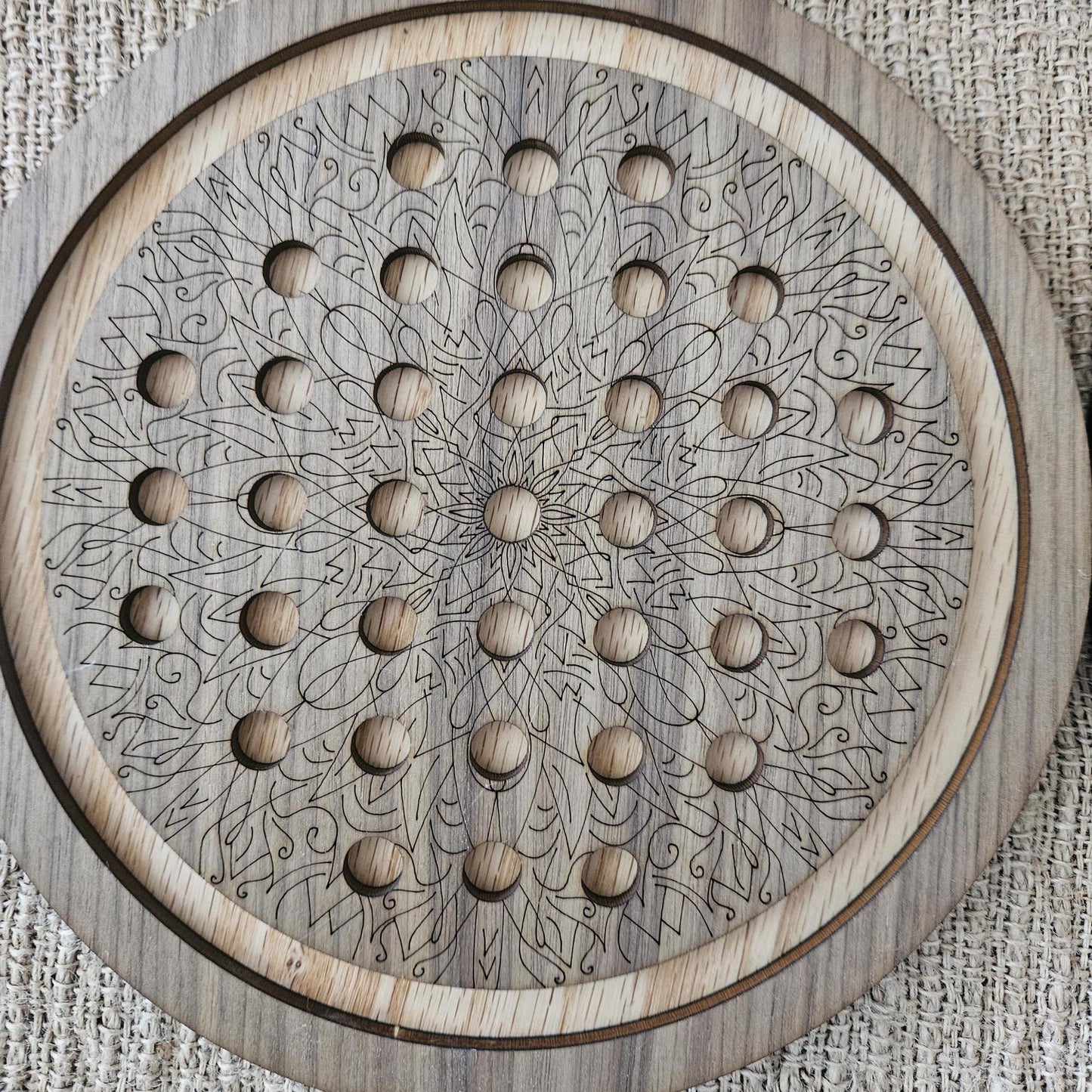 Venetian Marble Solitaire Wooden Strategy Board Game