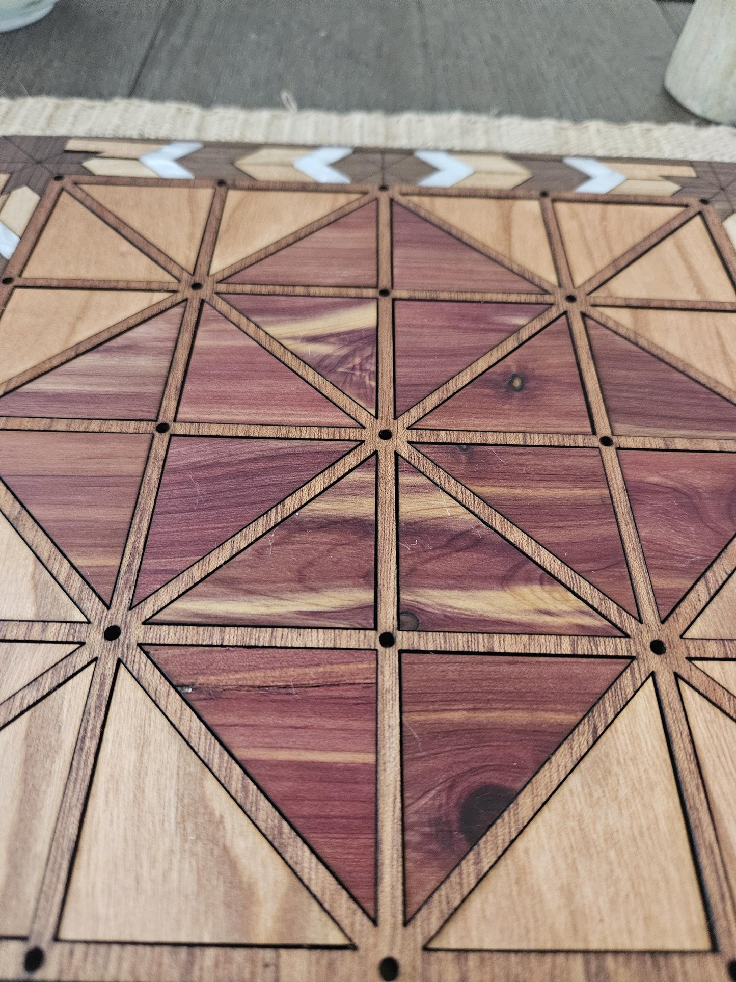 Wooden Alquerque Board Game