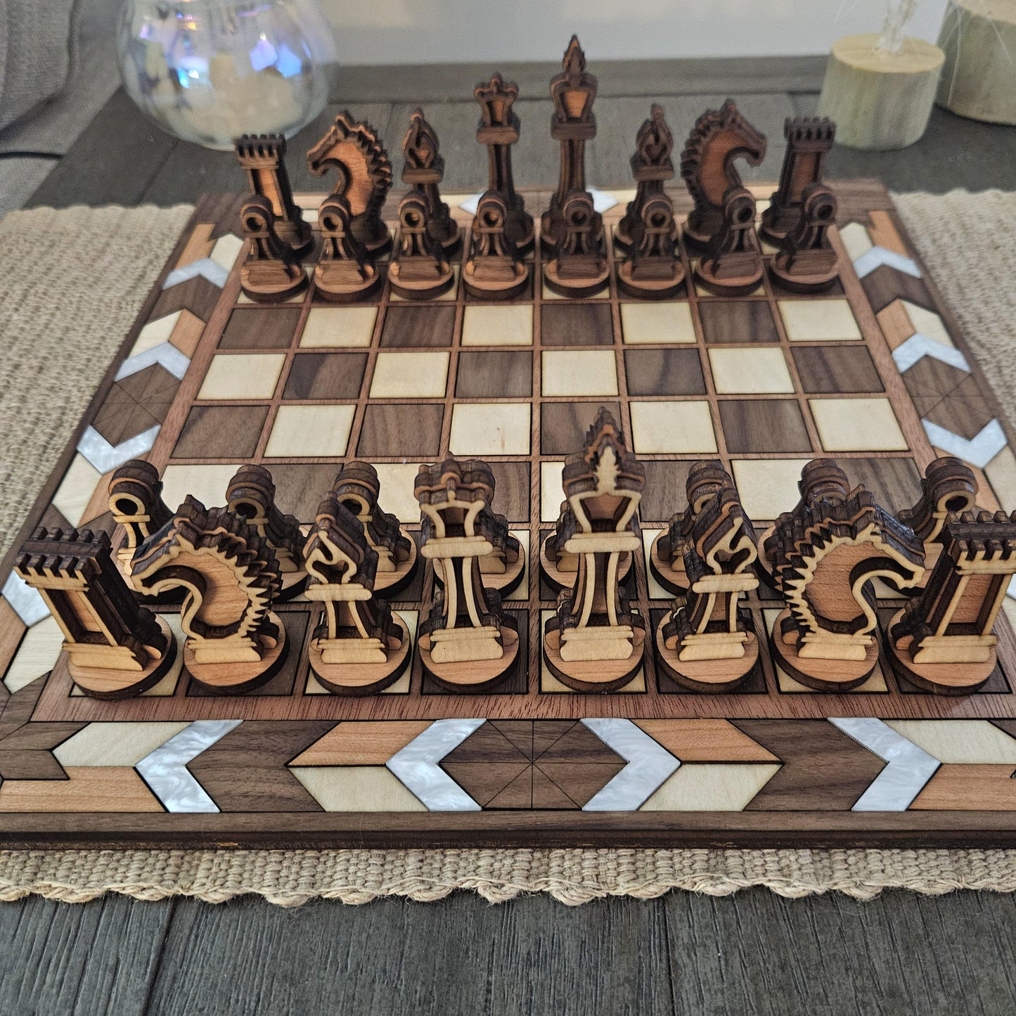 Luxury Handcrafted Wood Chess Set