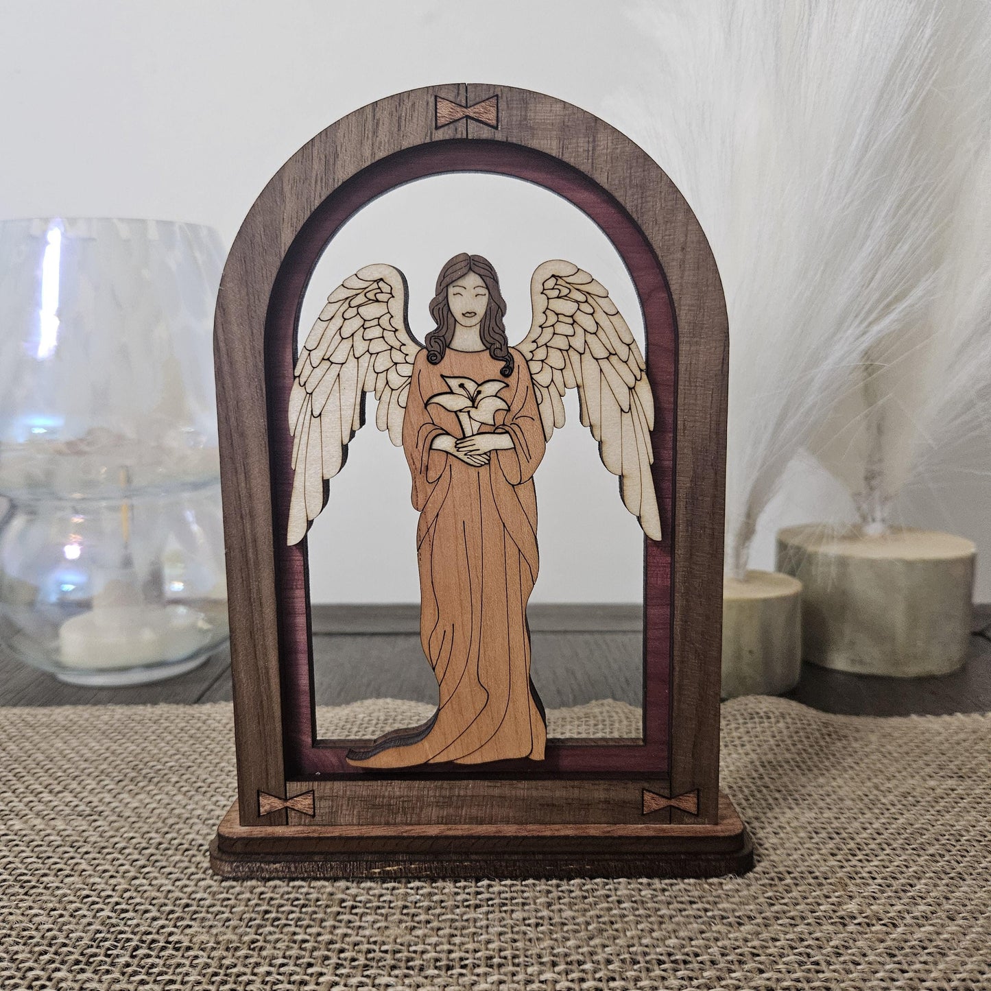 Wood Easter Mantle Arch Decor