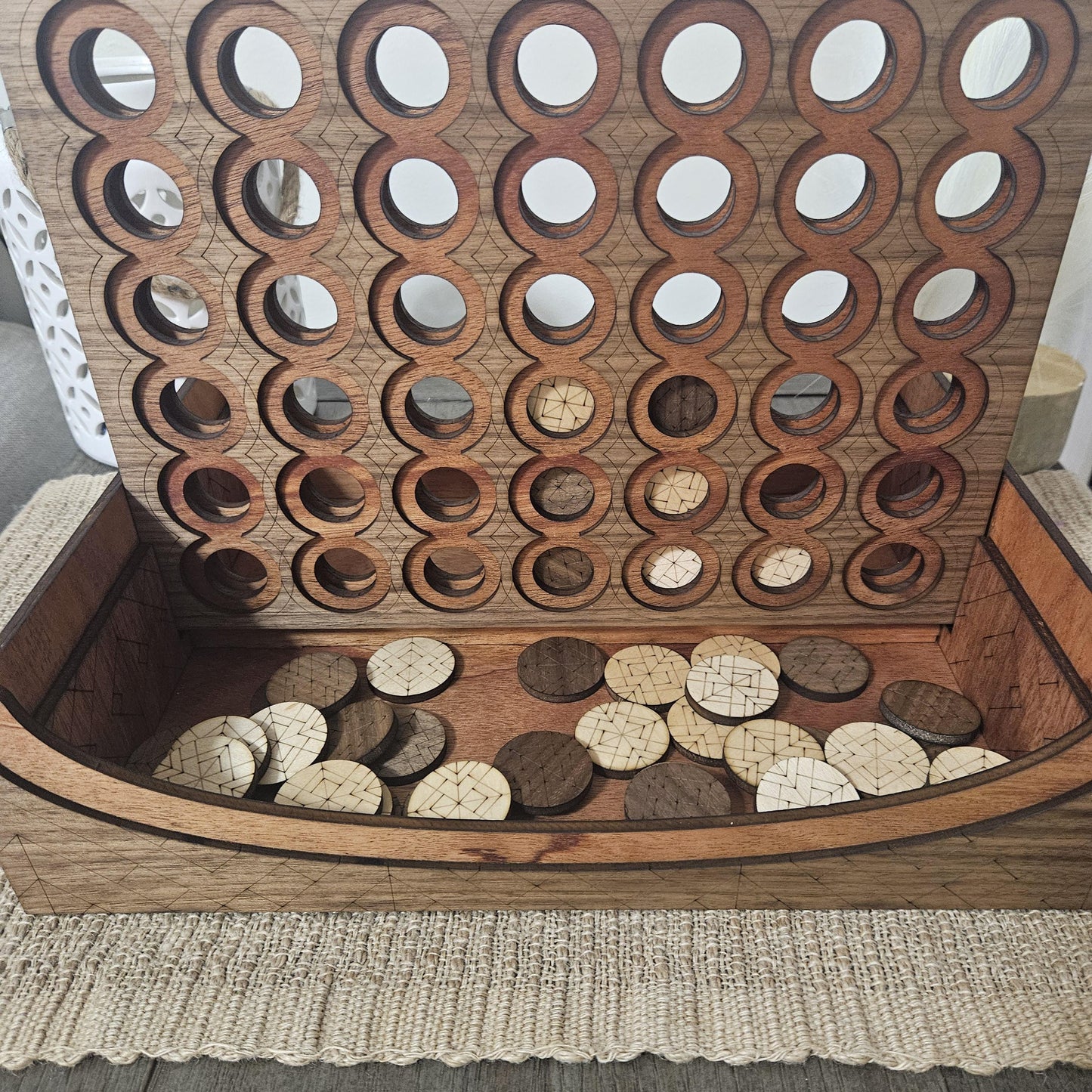 Wood 4 in a Row Game